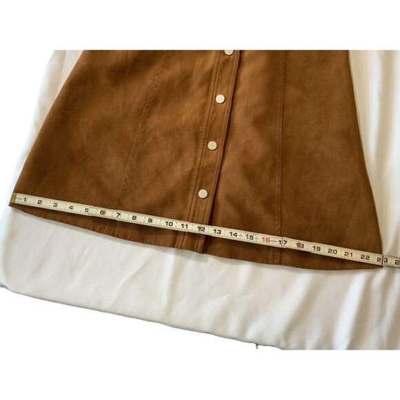 H&M Divided Brown Button-Front Mini Skirt Polyester Womens Size US 10 - Picture 13 of 13